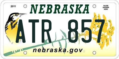 NE license plate ATR857