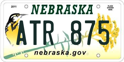 NE license plate ATR875