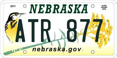 NE license plate ATR877