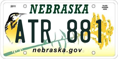 NE license plate ATR881