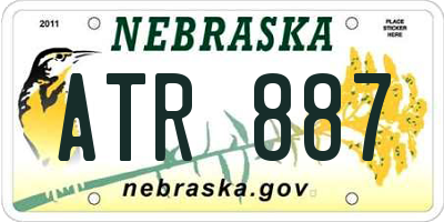 NE license plate ATR887