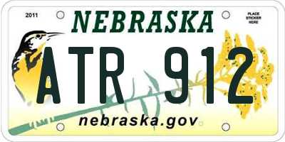 NE license plate ATR912