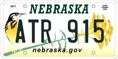 NE license plate ATR915