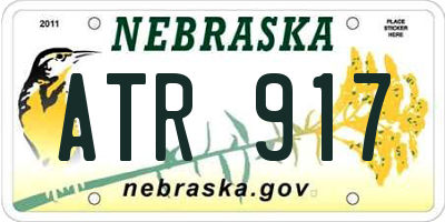 NE license plate ATR917