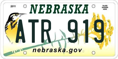 NE license plate ATR919
