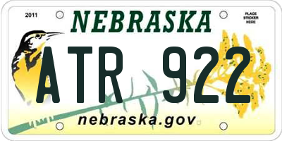 NE license plate ATR922