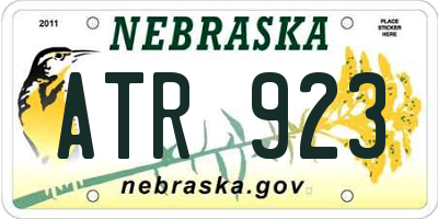 NE license plate ATR923