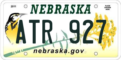 NE license plate ATR927