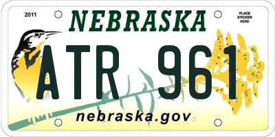 NE license plate ATR961