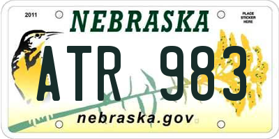 NE license plate ATR983