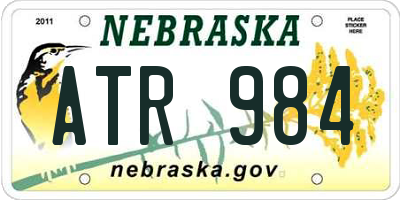 NE license plate ATR984