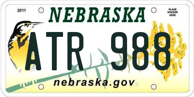NE license plate ATR988