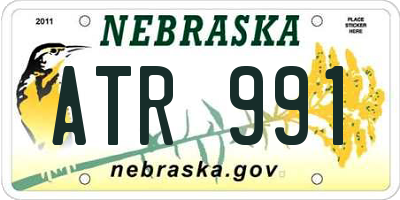 NE license plate ATR991