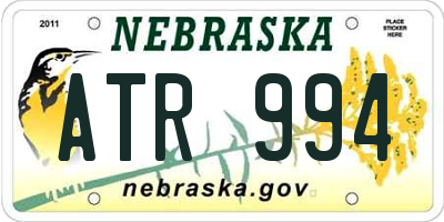 NE license plate ATR994