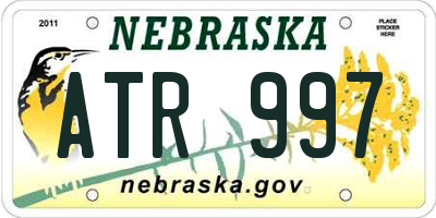 NE license plate ATR997