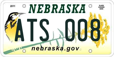 NE license plate ATS008