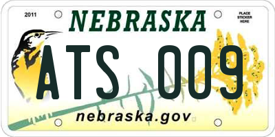 NE license plate ATS009