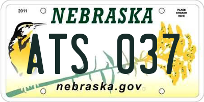 NE license plate ATS037