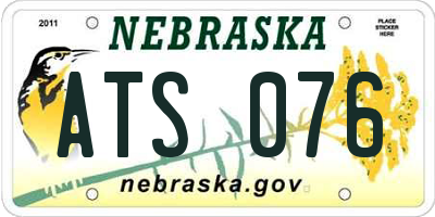 NE license plate ATS076
