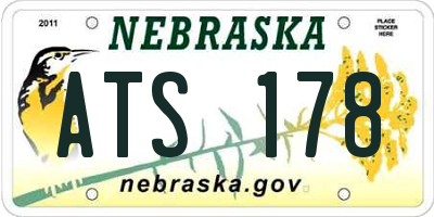 NE license plate ATS178