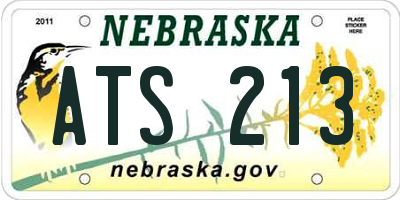 NE license plate ATS213