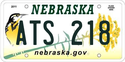 NE license plate ATS218