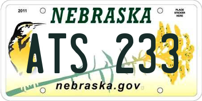 NE license plate ATS233