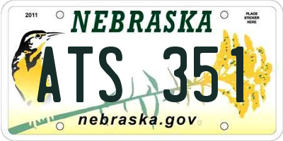 NE license plate ATS351