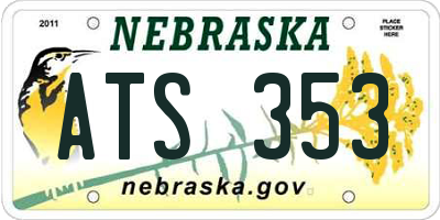 NE license plate ATS353