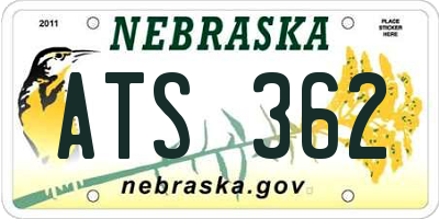 NE license plate ATS362