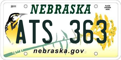 NE license plate ATS363