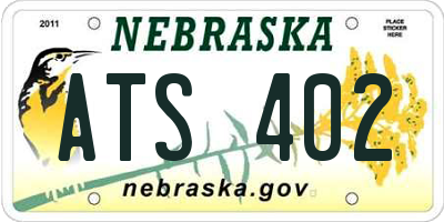 NE license plate ATS402