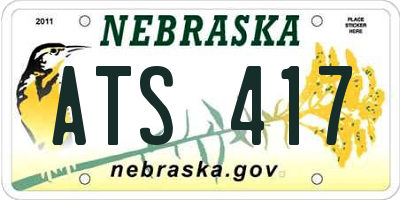 NE license plate ATS417