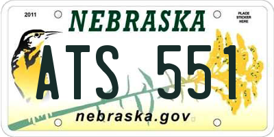 NE license plate ATS551