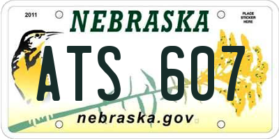 NE license plate ATS607