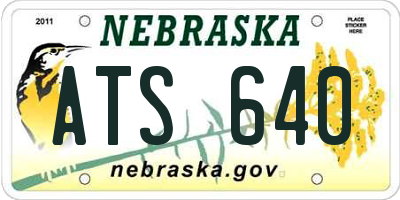 NE license plate ATS640