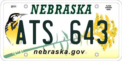 NE license plate ATS643