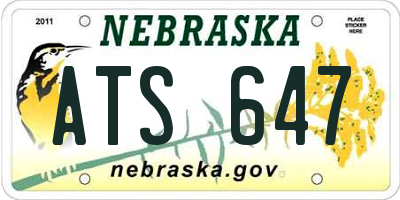 NE license plate ATS647