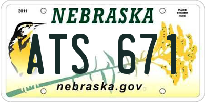 NE license plate ATS671