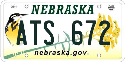 NE license plate ATS672