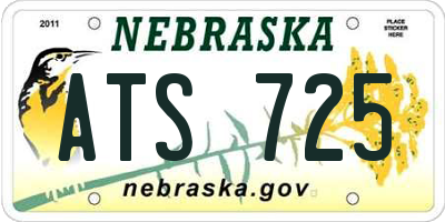 NE license plate ATS725
