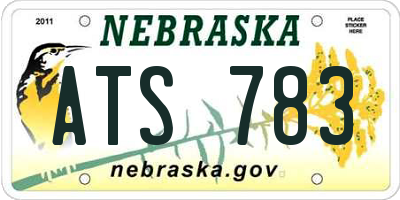 NE license plate ATS783