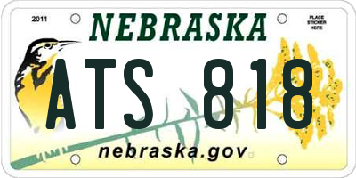 NE license plate ATS818