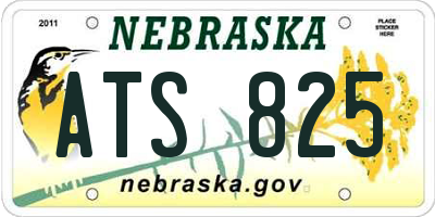 NE license plate ATS825