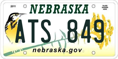 NE license plate ATS849