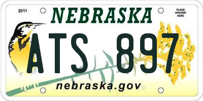 NE license plate ATS897