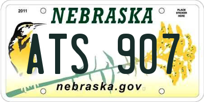 NE license plate ATS907