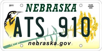 NE license plate ATS910