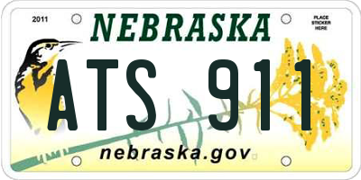 NE license plate ATS911