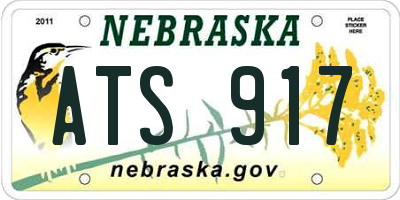 NE license plate ATS917